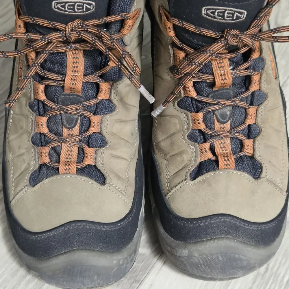 KEEN Targhee IV Men's 13 Waterproof Hiking Shoes, Sea Turtle/Roasted Pecan Color